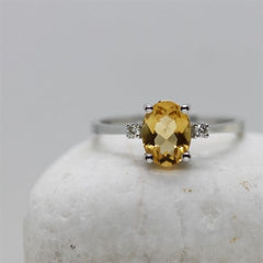 Sarı Safir Pırlanta Yüzük