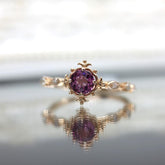 Rose Altın 14 Ayar Vintage Yakut Yüzük - Beyaz altın - Sarı altın - inci yüzük - pırlanta - Yüzük -pırlanta yüzük - inci yüzük - yüzük - yüzükler - altın yüzük modelleri