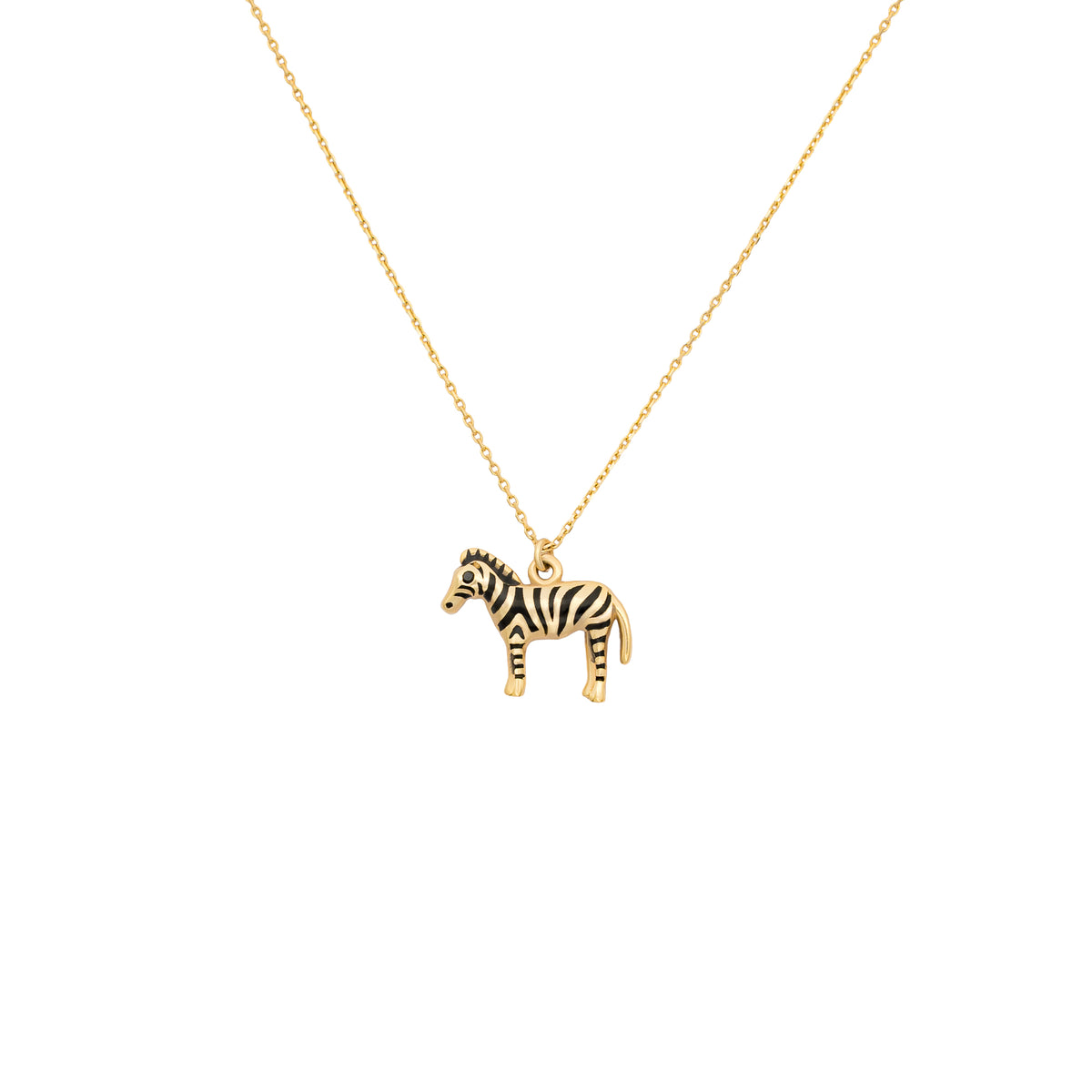 Sarı Altın 14 Ayar Zebra Kolye