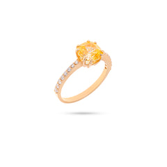 Sarı Zirkon Pırlanta Yüzük