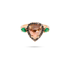 Natural Kahverengi Ham Elmas Yüzük