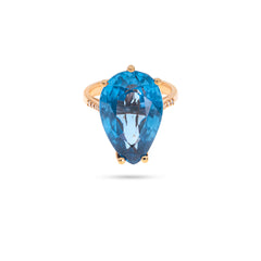 Blue Topaz Pırlanta Yüzük